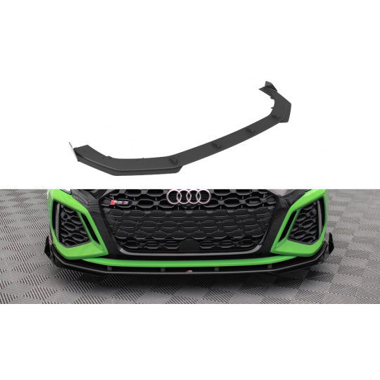 Maxton Design "Street Pro" spoiler pod přední nárazník s křidélky ver.1 pro Audi RS3 8Y, plast ABS bez povrchové úpravy