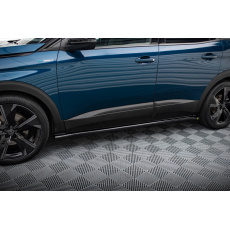 Maxton Design difuzory pod boční prahy pro Peugeot 3008 Mk2 Facelift GT-Line, černý lesklý plast ABS
