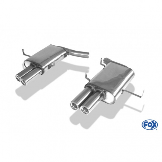 Fox Sportauspuff koncový tlumič výfuku s koncovkou 2x80 Typ 13 na obou stranách pro BMW řada 5 E39 s motorem 5.0