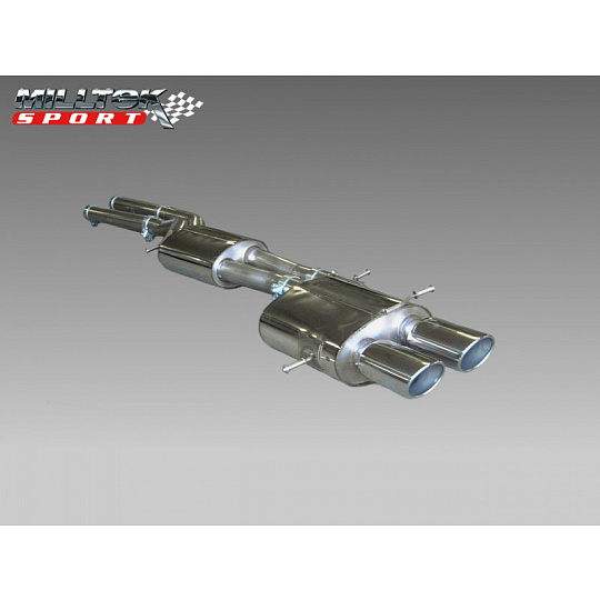 Milltek Sport homologovaný výfuk cat-back s rezonátorem pro Audi RS4 B5 V6 Bi-Turbo Avant 2000-2002, pro montáž na OEM katalyzátory