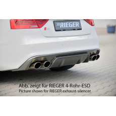 Rieger vložka zadního nárazníku pro Audi A5 B8, B81 kabriolet, kupé po faceliftu, plast ABS s povrchovou úpravou Carbon-Look, S-Line, pro orig. dvojitou koncovku vlevo Rieger vložka zadního nárazníku pro Audi A5 B8, B81 kabriolet, kupé po faceliftu, plast ABS s povrchovou úpravou Carbon-Look, S-Line, pro orig. dvojitou koncovku vlevo