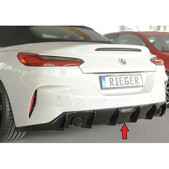 Rieger vložka zadního nárazníku (Typ 88215) pro BMW Z4 G29, G4Z roadster, plast ABS lakovaný do černé lesklé barvy