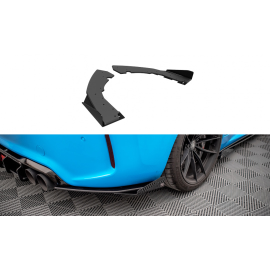 Maxton Design "Street Pro" boční difuzory pod zadní nárazník s křidélky pro BMW M2 F87, plast ABS bez povrchové úpravy, s červenou linkou
