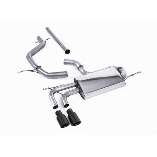 Milltek Sport výfukový systém cat-back bez rezonátoru (hlasitější) pro Volkswagen Golf Mk5 2.0 TDI 140PS 2004-2009, Edition 30-style, typ koncovek: GT-80 černá