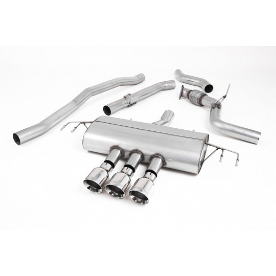Milltek Sport výfukový systém cat-back bez rezonátoru Race pro Honda Civic Type R FK8 2.0 i-VTEC (s OPF/GPF nebo bez OPF/GPF) 2017-2022, GT-100 leštěné koncovky