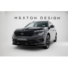 Maxton Design spoiler pod přední nárazník ver.1 pro Škoda Kamiq Mk1 Facelift, černý lesklý plast ABS, Monte Carlo