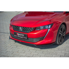 Maxton Design spoiler pod přední nárazník ver.1 pro Peugeot 508 Mk2, černý lesklý plast ABS