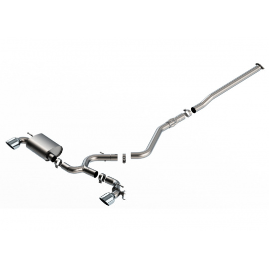 Borla Cat-Back výfukový systém "ATAK" pro Hyundai Kona N 2,0L, automat/manual, FWD, 4.dveř., 2022-2023, typ koncovek: chromové