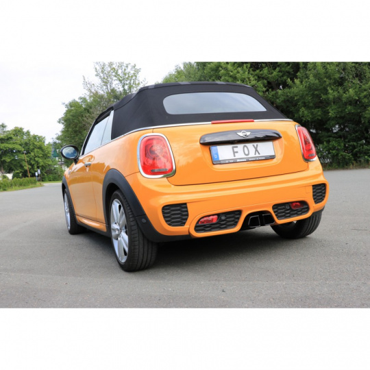 Fox Sportauspuff koncový tlumič výfuku s vývodem uprostřed s koncovkou 2x95x78 Typ 68 černá pro Mini Cooper S F57 2015- s motorem 2.0