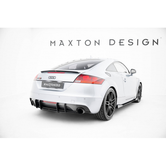 Maxton Design "Street Pro" difuzor zadního nárazníku pro Audi TT 8J Facelift, plast ABS bez povrchové úpravy, S-Line, s červenou linkou