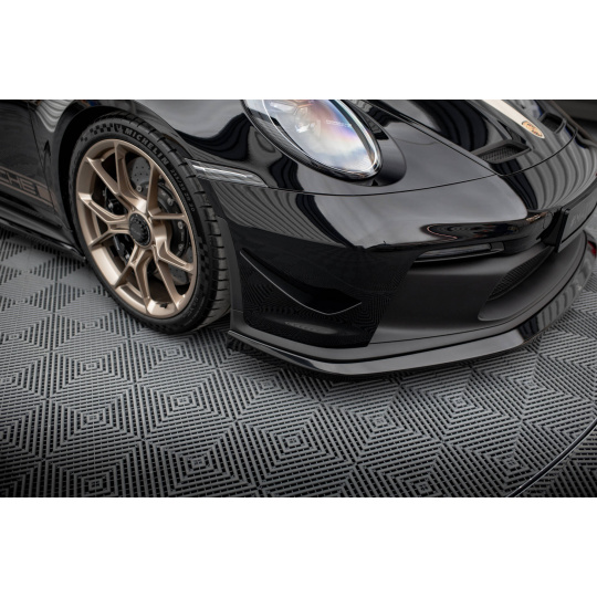 Maxton Design přítlačná křidélka předního nárazníku pro Porsche 911 992 GT3, černý lesklý plast ABS