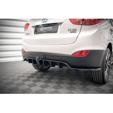 Maxton Design středový spoiler pod zadní nárazník s žebrováním pro Hyundai ix35 Mk1, černý lesklý plast ABS