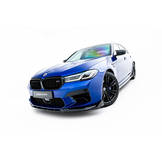 Maxton Design spoiler pod přední nárazník ver.4 pro BMW M5 F90 Facelift, černý lesklý plast ABS