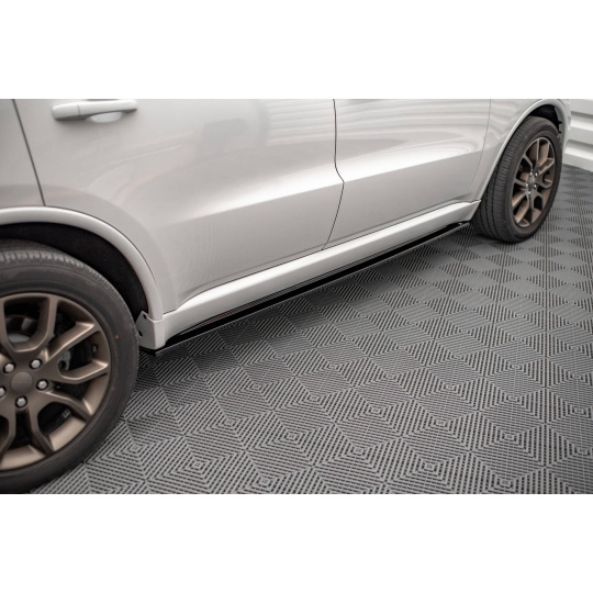 Maxton Design difuzory pod boční prahy pro Dodge Durango RT Mk3, černý lesklý plast ABS