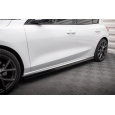 Maxton Design difuzory pod boční prahy ver.5 pro Ford Focus ST-Line Mk4, černý lesklý plast ABS, Hatchback / Estate