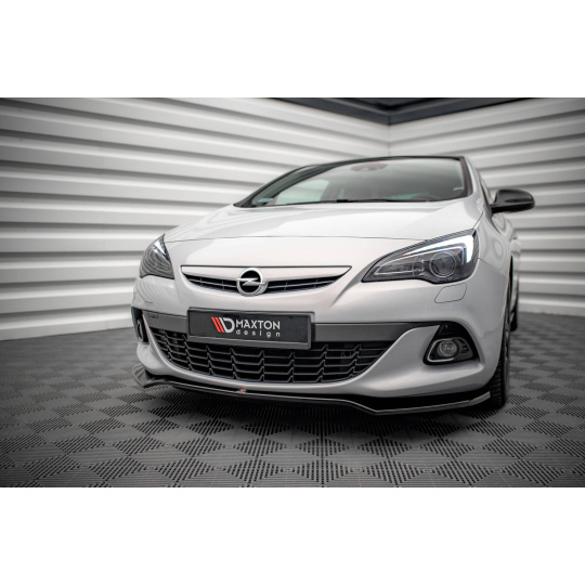 Maxton Design spoiler pod přední nárazník ver.2 pro Opel Astra J (Mk4), černý lesklý plast ABS, GTC OPC-Line