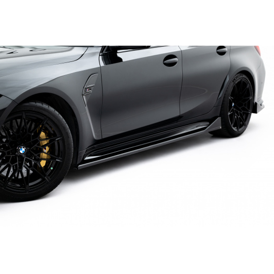 Maxton Design difuzory pod boční prahy v.3 csl look pro BMW M3 G80, černý lesklý plast ABS