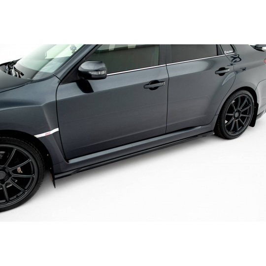 Maxton Design difuzory pod boční prahy ver.2 pro Subaru Impreza WRX STi Mk3 Facelift, černý lesklý plast ABS