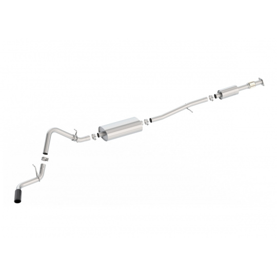 Borla Cat-Back výfukový systém "S-Type" typ 36 pro Chevrolet Silverado 1500 2,7l 4vál. turbo AUT, 2&4WD, Ext. Cab Standard Bed, Crew Cab Short Bed WB 147", r.v. 2019-2020, typ koncovek: černé