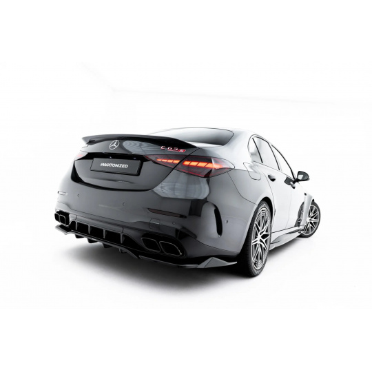 Maxton Design spoiler pod zadní nárazník s žebrováním pro Mercedes třída C S206 63 AMG, W206 63 AMG, černý lesklý plast ABS