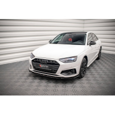 Maxton Design spoiler pod přední nárazník ver.2 pro Audi A4 B9 FL, černý lesklý plast ABS