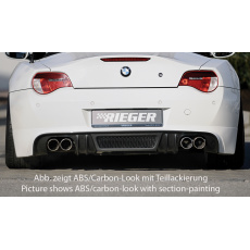 Rieger spoiler pod zadní nárazník pro BMW Z4 E85 kupé, roadster po faceliftu r.v. 01/06-03/09, plast ABS s povrchovou úpravou Carbon-Look, pro orig. dvojité koncovky na obou stranách 4x76 mm Rieger spoiler pod zadní nárazník pro BMW Z4 E85 kupé, roadster po faceliftu r.v. 01/06-03/09, plast ABS s povrchovou úpravou Carbon-Look, pro orig. dvojité koncovky na obou stranách 4x76 mm