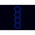 Kompletní LED hexagonové svítidlo modré, rozměr: 4 elementy 97 x 327 cm