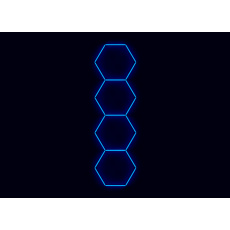 Kompletní LED hexagonové svítidlo modré, rozměr: 4 elementy 97 x 327 cm Kompletní LED hexagonové svítidlo modré, rozměr: 4 elementy 97 x 327 cm
