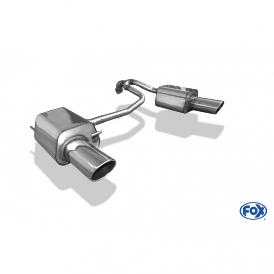 Fox Sportauspuff koncový tlumič výfuku s koncovkou 129x106 Typ 32 na obou stranách pro Hyundai Coupe GK 2002-2006 s motorem 1.6, 2.0