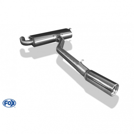 Fox Sportauspuff koncový tlumič výfuku s koncovkou 1x80 Typ 13 pro Trabant Kbelwagen 60mm s motorem 1.0, průměr výf. vedení 60 mm