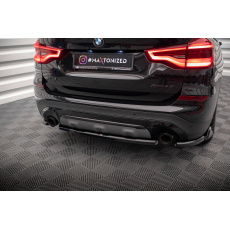 Maxton Design středový spoiler zadního nárazníku pro BMW X3 G01, černý lesklý plast ABS