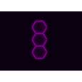 Kompletní LED hexagonové svítidlo růžové, rozměr: 3 elementy 97 x 246 cm