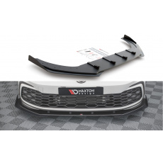 Maxton Design "Racing durability" spoiler pod přední nárazník s rohovými splittery pro Volkswagen Golf GTI Mk8, plast ABS bez povrchové úpravy, s červenou linkou