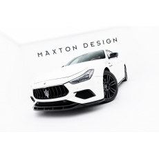 Maxton Design spoiler pod přední nárazník pro Maserati Ghibli Modena Mk3 Facelift, černý lesklý plast ABS