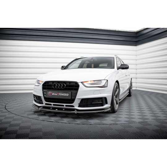 Maxton Design spoiler pod přední nárazník pro Audi A4 B8 Competition Facelift, černý lesklý plast ABS, Avant