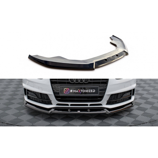 Maxton Design spoiler pod přední nárazník pro Audi A4 B8 Competition Facelift, černý lesklý plast ABS, Avant