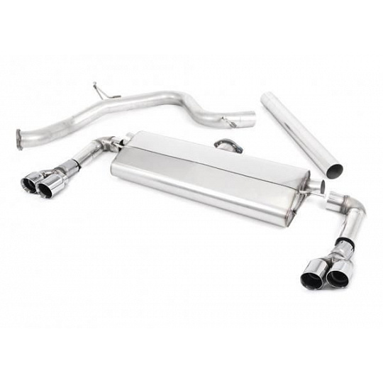 Milltek Sport výfukový systém cat-back bez rezonátoru (hlasitější) pro Seat Leon Cupra 290 3/5-dvéř. Hatch (s GPF/OPF) 2019-2020, GT-80 dvojité leštěné koncovky