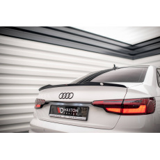 Maxton Design prodloužení spoileru pro Audi A4 B9 FL, černý lesklý plast ABS