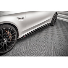 Maxton Design difuzory pod boční prahy pro Mercedes třída C W205 Facelift/63 AMG/Coupe, černý lesklý plast ABS