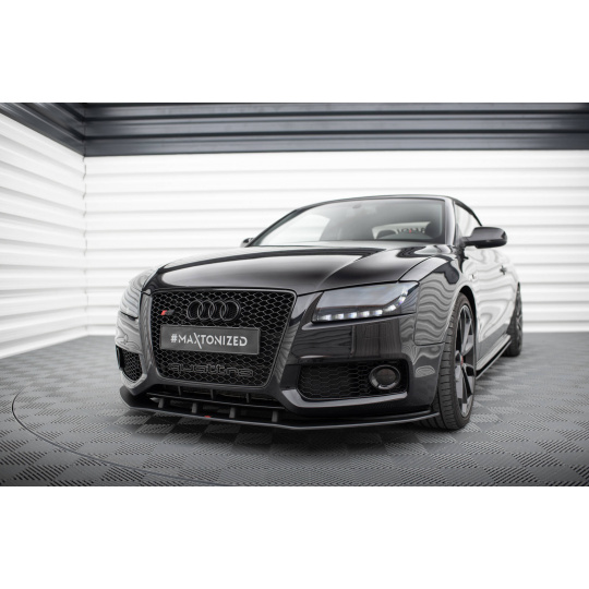Maxton Design "Street Pro" spoiler pod přední nárazník pro Audi S5 8T, plast ABS bez povrchové úpravy, s červenou linkou