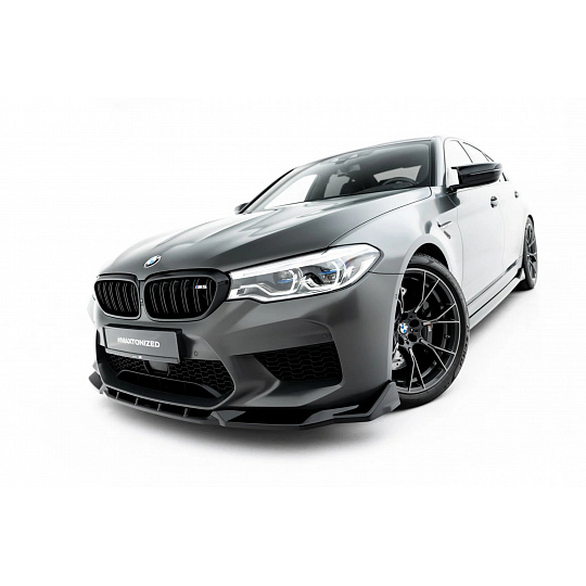 Maxton Design spoiler pod přední nárazník ver.3 pro BMW M5 F90, černý lesklý plast ABS
