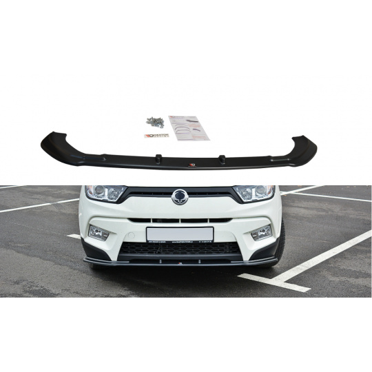 Maxton Design spoiler pod přední nárazník ver.1 pro SsangYong Tivoli, černý lesklý plast ABS