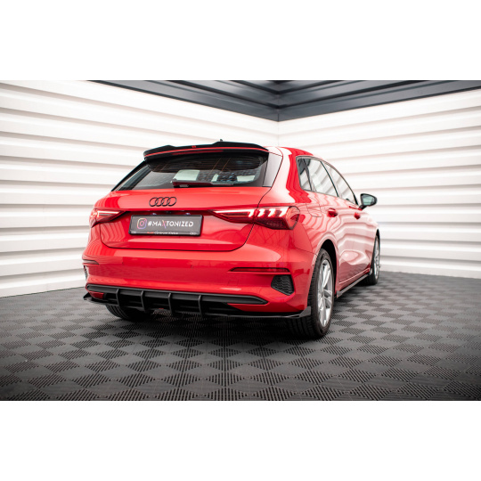 Maxton Design "Street pro" vložka zadního nárazníku s křidélky pro Audi A3 8Y, plast ABS bez povrchové úpravy
