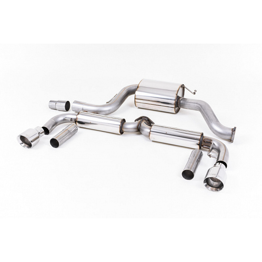 Milltek Sport výfukový systém cat-back s rezonátorem (tišší) pro Volkswagen Beetle 2.0 TSI (A5 Chassis) 2011-2015, typ koncovek: GT-100 leštěné