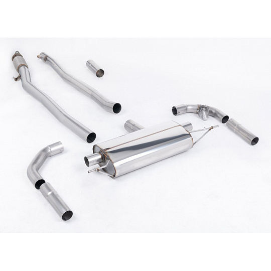 Milltek Sport výfukový systém cat-back bez rezonátoru a klapek (nejhlasitější) pro Mercedes CLA CLA35 AMG 2.0 Turbo Coupe/Shooting Brake (bez OPF/GPF) 2019-2024, využívá originálních koncovek