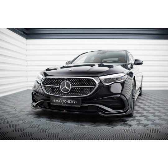 Maxton Design spoiler pod přední nárazník pro Mercedes třída E W214/AMG-Line, černý lesklý plast ABS