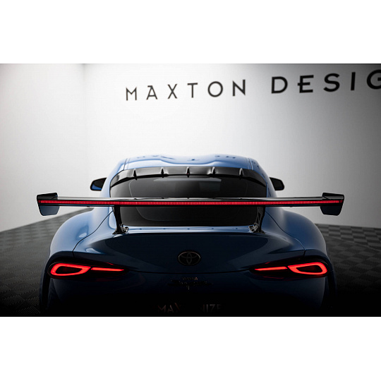 Maxton Design zadní křídlo s horním uchycením (swan-neck) a LED světlem pro Toyota Supra Mk5, pravý karbon