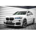 Maxton Design spoiler pod přední nárazník ver.2 pro BMW X1 F48 /M-Pack, černý lesklý plast ABS