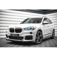 Maxton Design spoiler pod přední nárazník ver.2 pro BMW X1 F48 /M-Pack, černý lesklý plast ABS