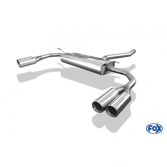 Fox Sportauspuff koncový tlumič výfuku s koncovkou 2x80 Typ 24 na obou stranách pro Mercedes CLA 2013- s motorem 1.6, 2.0, s pohonem předních kol
